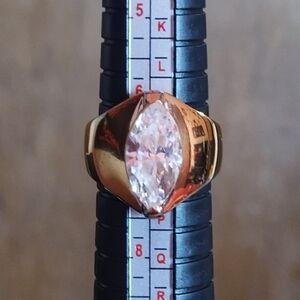 14k plated ESPO FINE BAND VERMEIL RING‎ CUT CZ SOLID